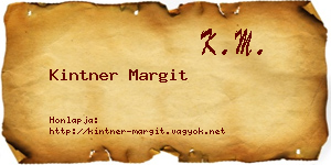 Kintner Margit névjegykártya